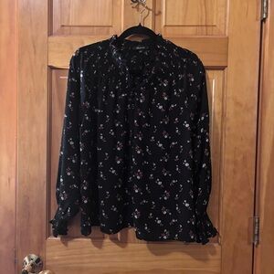 Madewell Black Floral Blouse